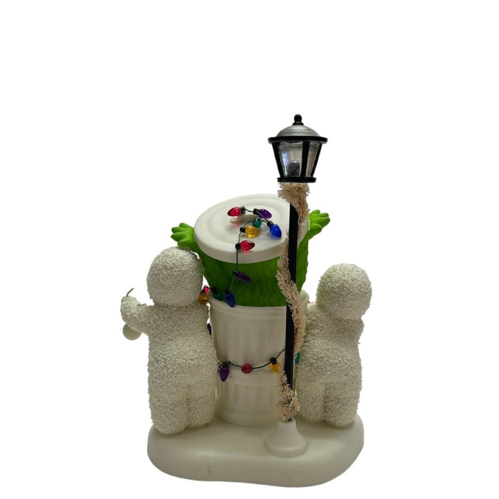 2006 Dept 56 Snowbabies Sesame Street Merry Christmas Oscar Figurine Ba Humbug - Picture 3 of 8